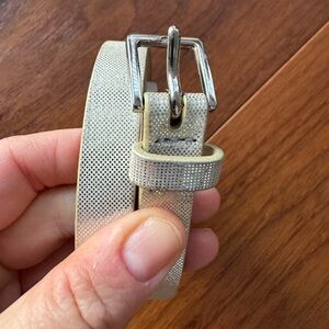 [J. Crew] Silver Textured Belt Size M
